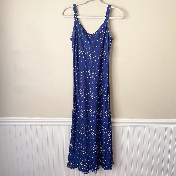 J. Crew | Gwyneth V-neck Cupro Blend Midi Slip Dress Tiny Blooms Floral Size 2 - Picture 2 of 8